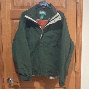 L.L. BEAN Men's XXL Regular Full Zip Windbreaker Jacket Green Nylon 0BCY9